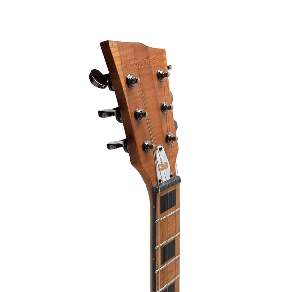 Cyclops DE - Matte Pearl White Flame Neck — white pearl on body, natural neck and headstock